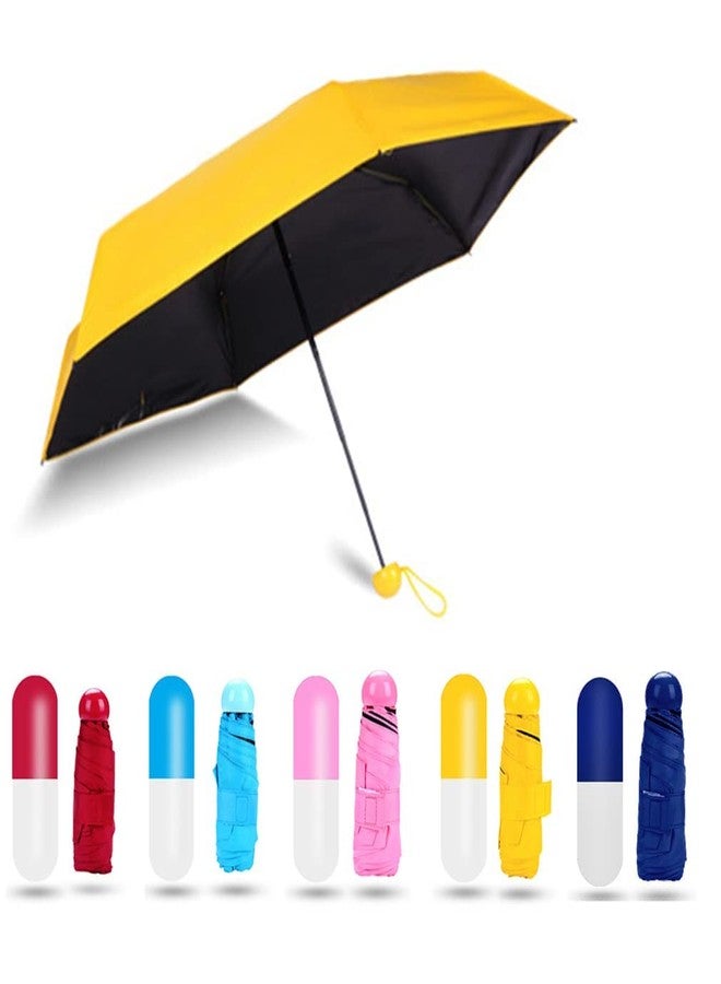 coku Portable Mini Travel Umbrella - Windproof Folding Umbrella with Storage Case Sun and Rain UV Protection Essentials for Women, Men, Kids,Rain (Color May Be Very) - Image 1